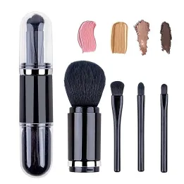 Portable 4 in 1 Travel Mini Facial Makeup Brush Tools Set